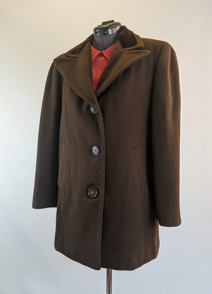 1940s Chocolate Brown Wool Coat