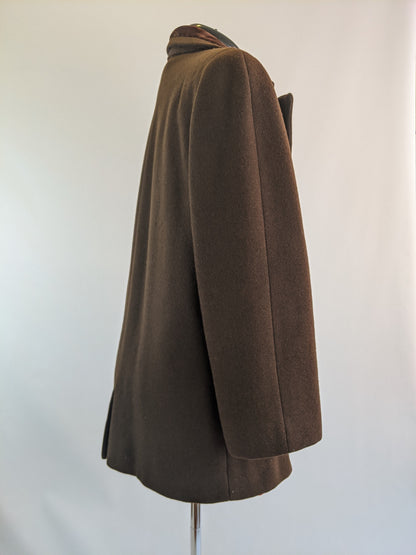 1940s Chocolate Brown Wool Coat