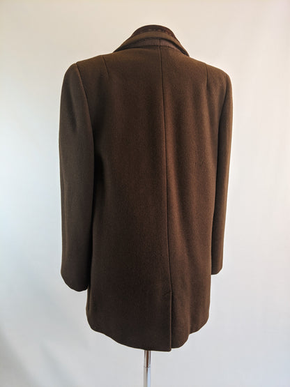 1940s Chocolate Brown Wool Coat