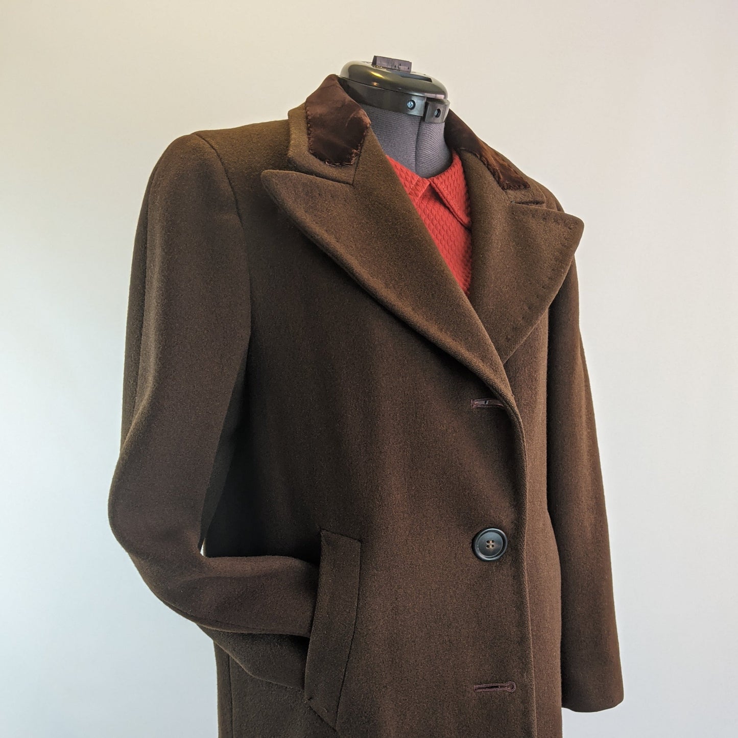 1940s Chocolate Brown Wool Coat