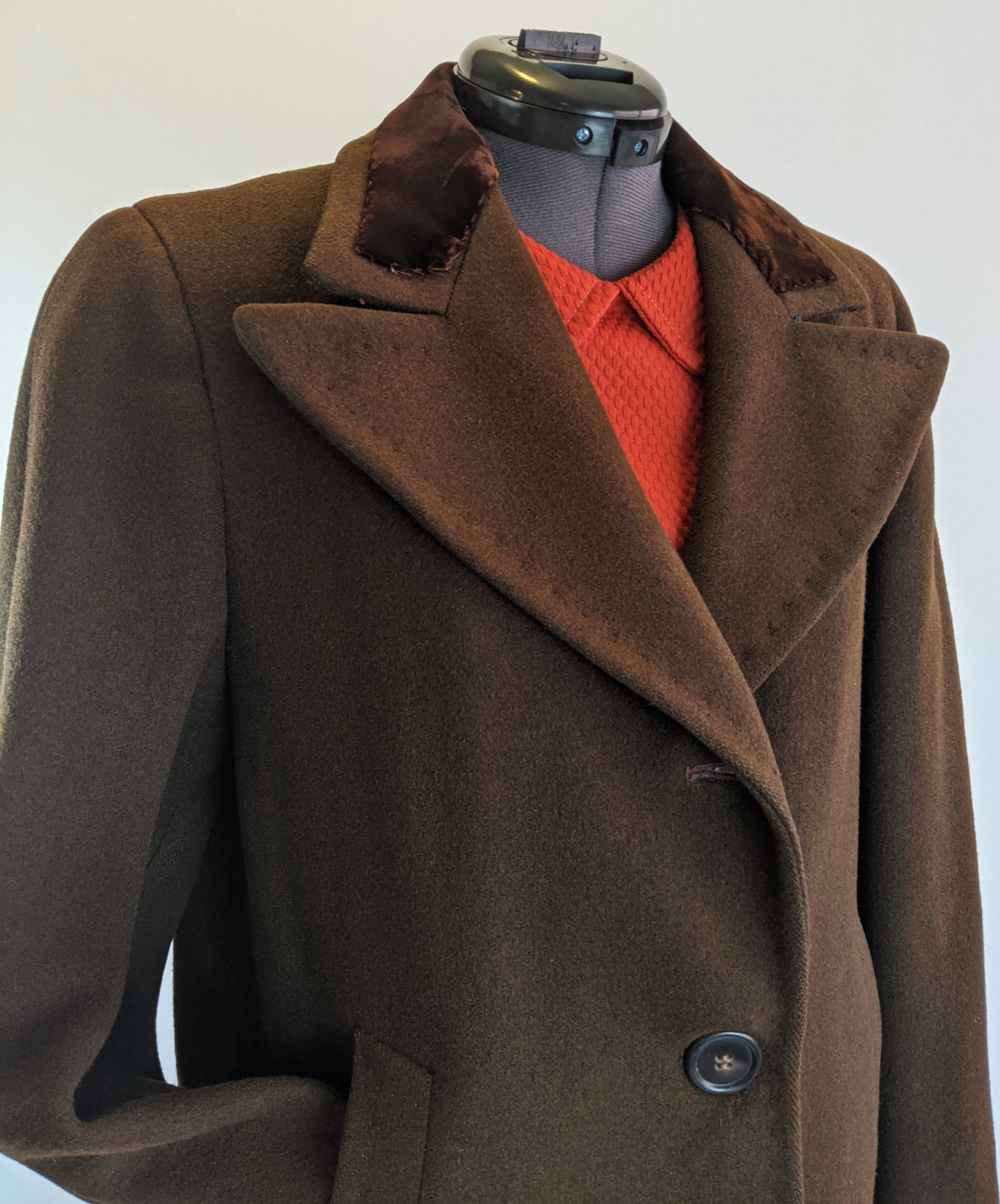 1940s Chocolate Brown Wool Coat