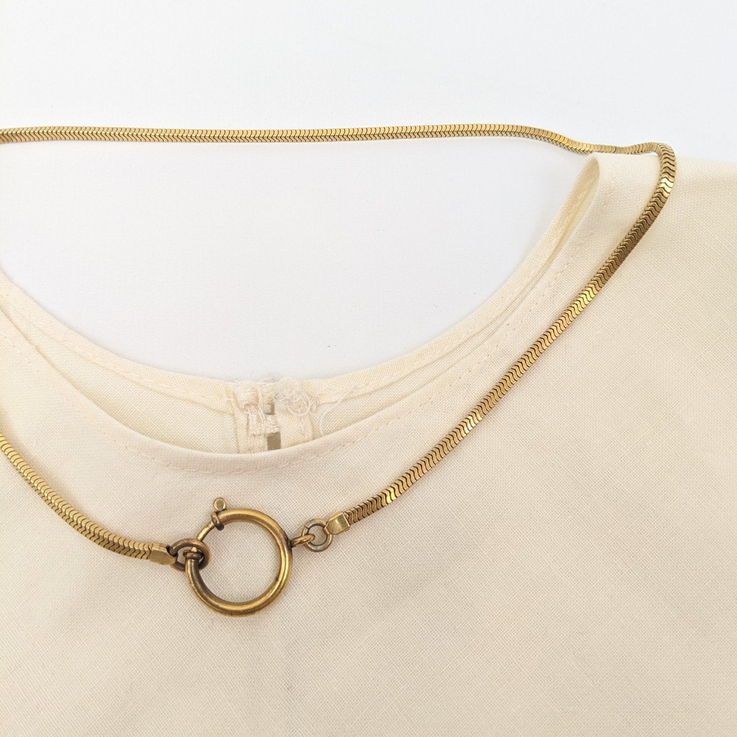 1940s Gold Filled Snake Chain with Large Clasp/Clip