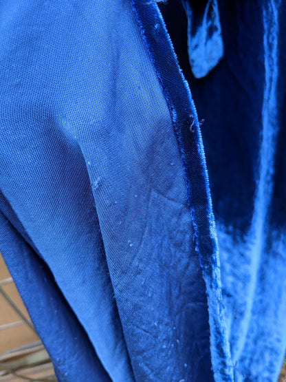 1930s Blue Velvet Bias Cut Gown | XS - S
