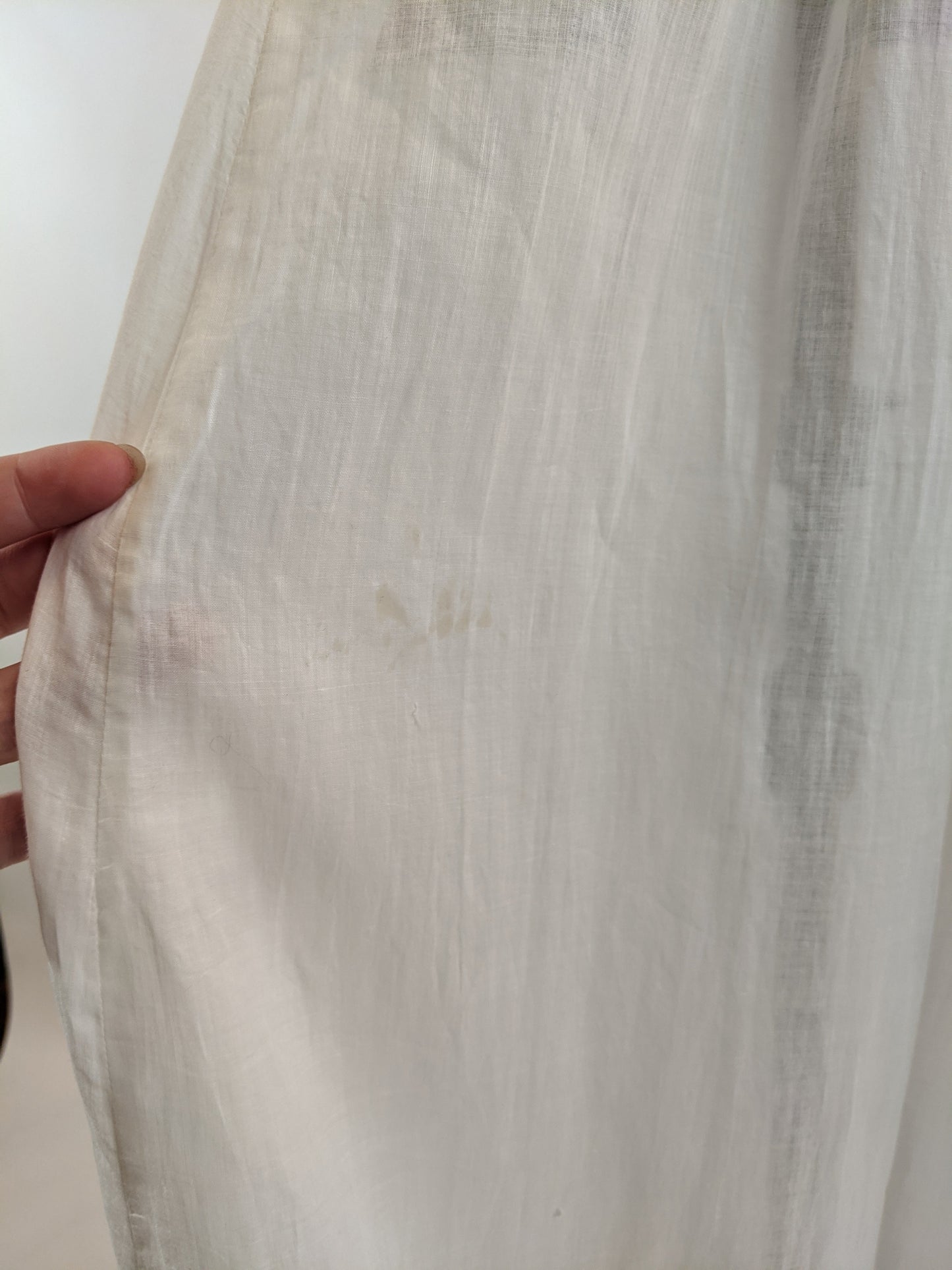 Edwardian White Cotton Lace Gown