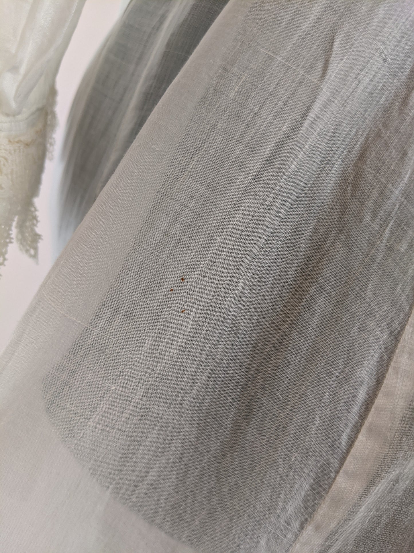 Edwardian White Cotton Lace Gown