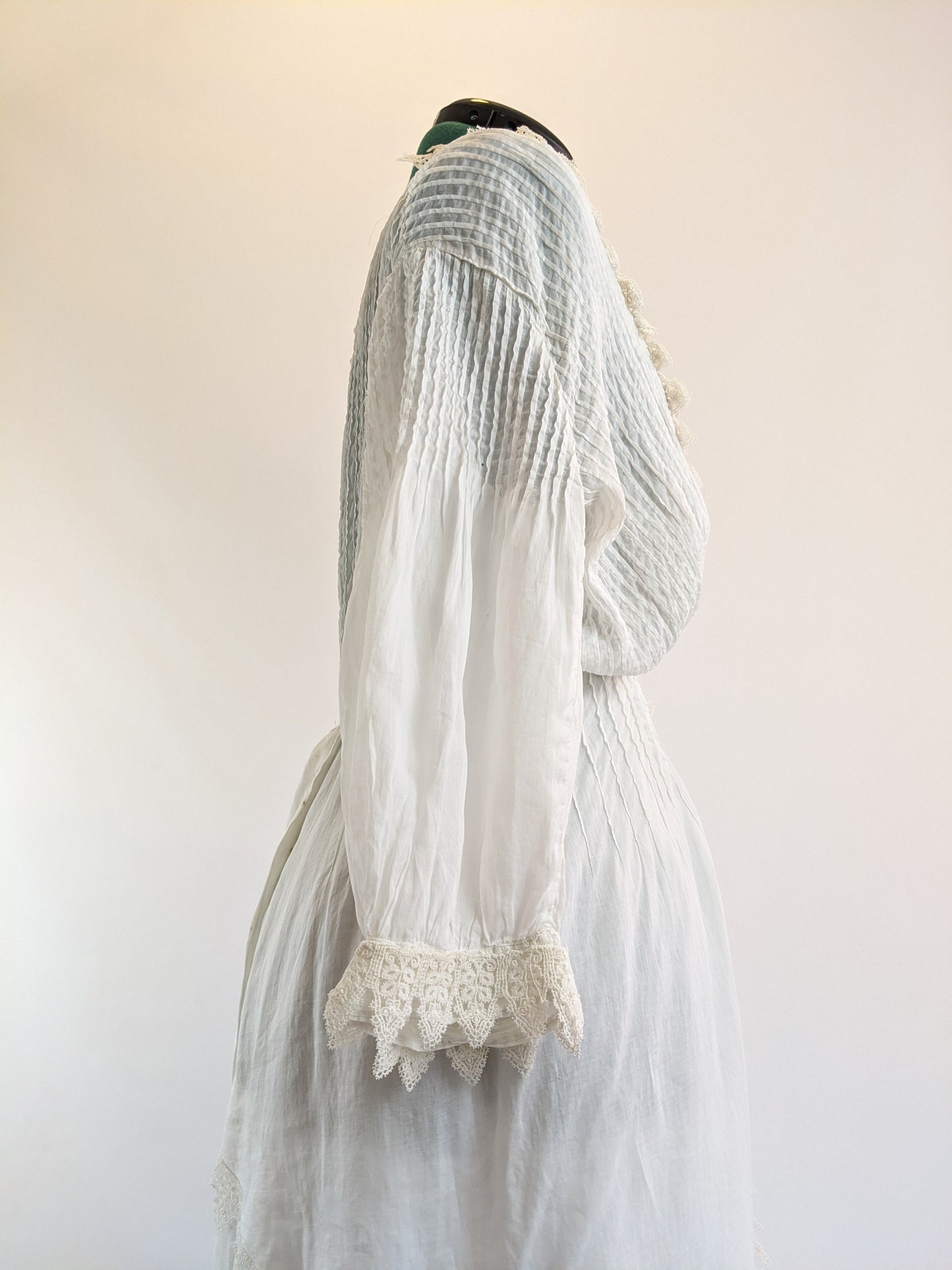 Edwardian White Cotton Lace Gown
