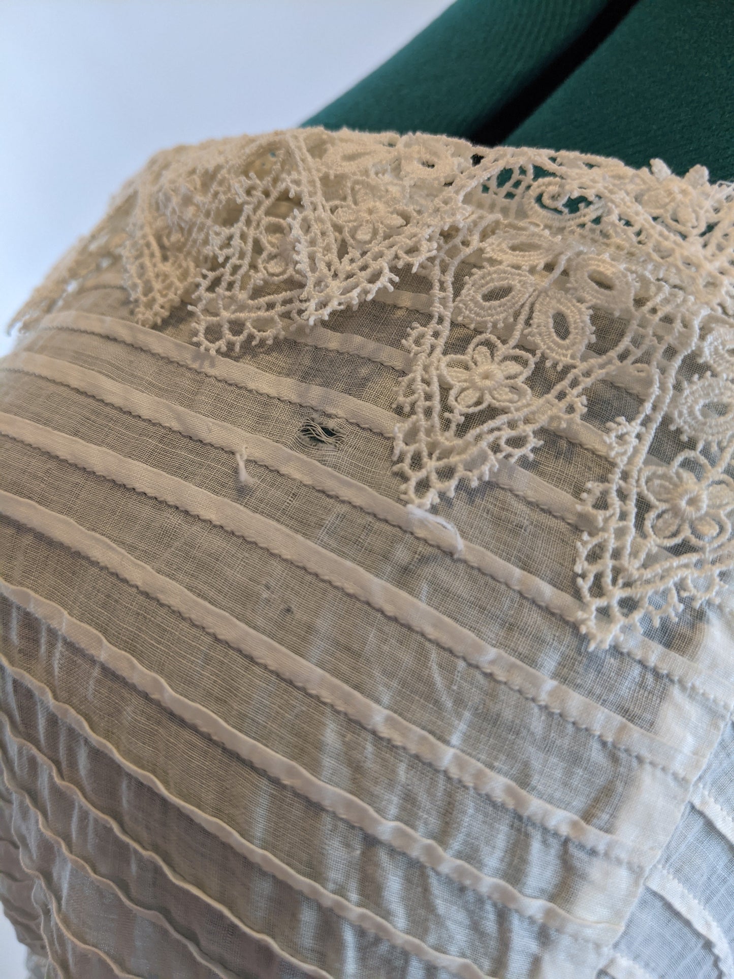 Edwardian White Cotton Lace Gown