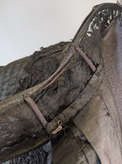 1890s Black Taffeta Bodice