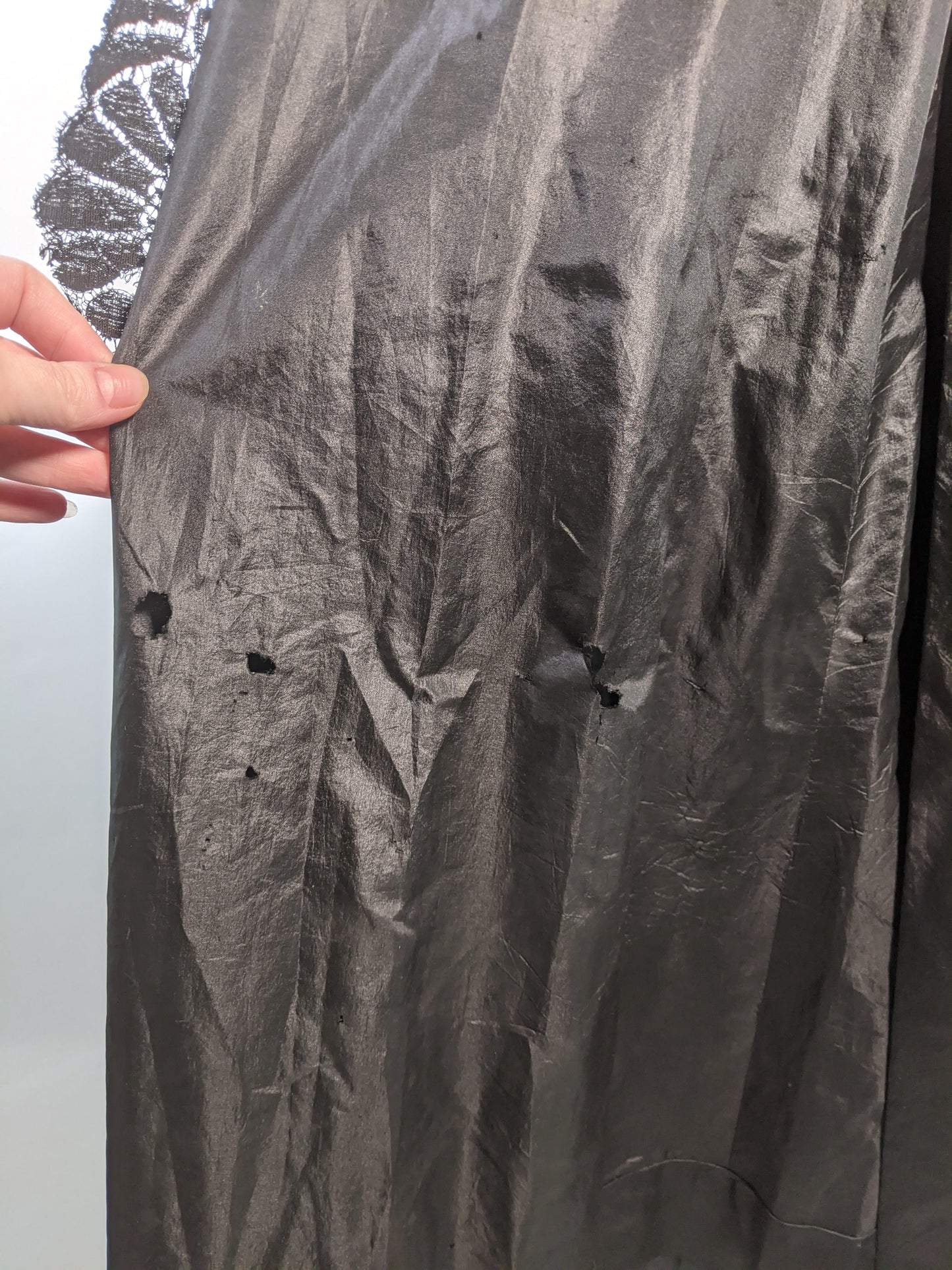1910s Black Taffeta Gown | 28" waist