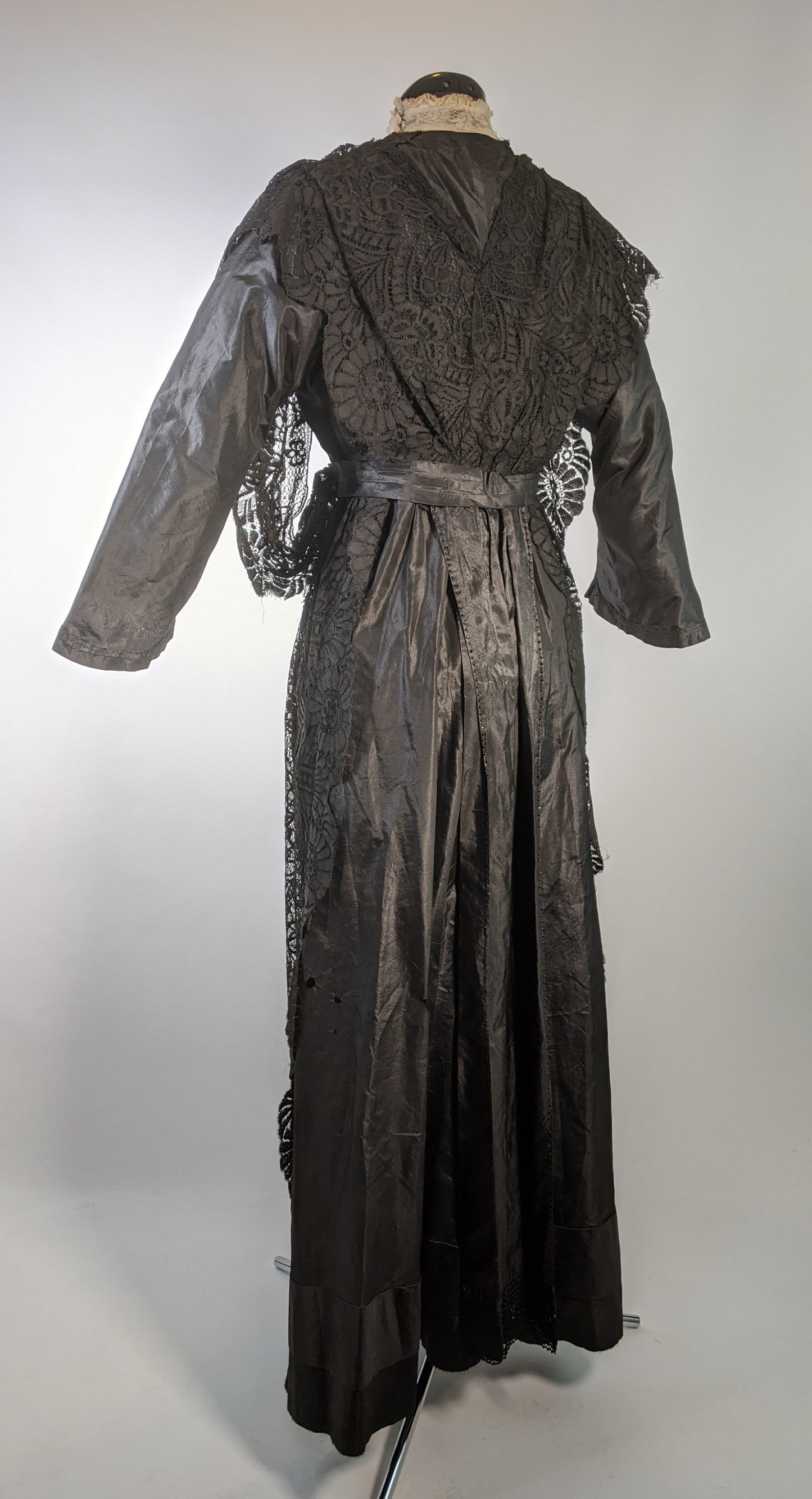 1910s Black Taffeta Gown | 28" waist