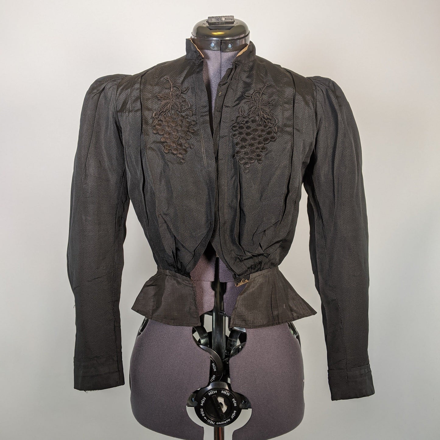 Late Victorian Mourning Bodice | Grape Motif