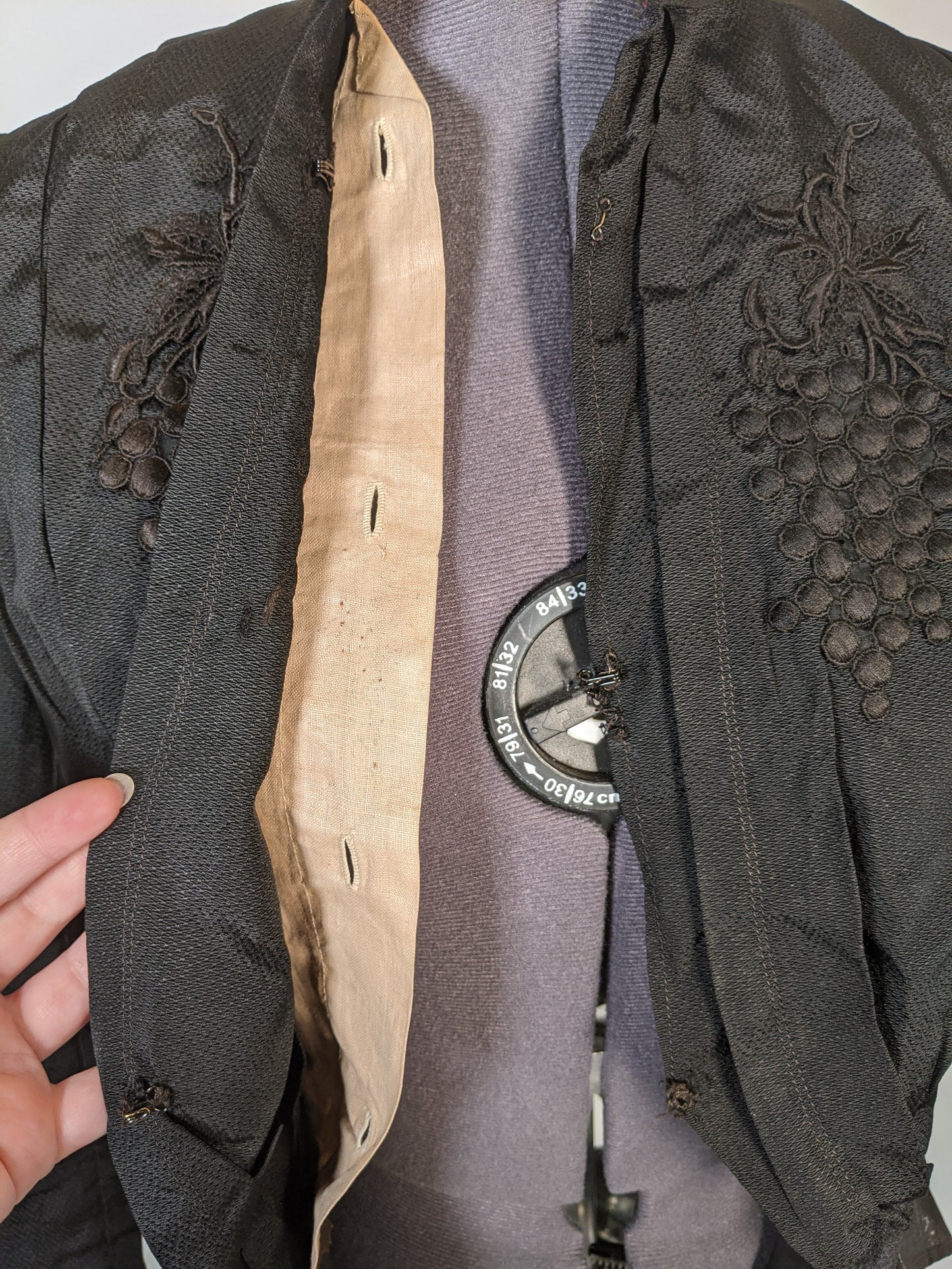 Late Victorian Mourning Bodice | Grape Motif