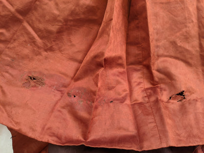 1880s Orange and Black Silk Gown