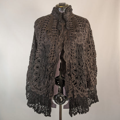 Victorian Black Tape Lace Cape