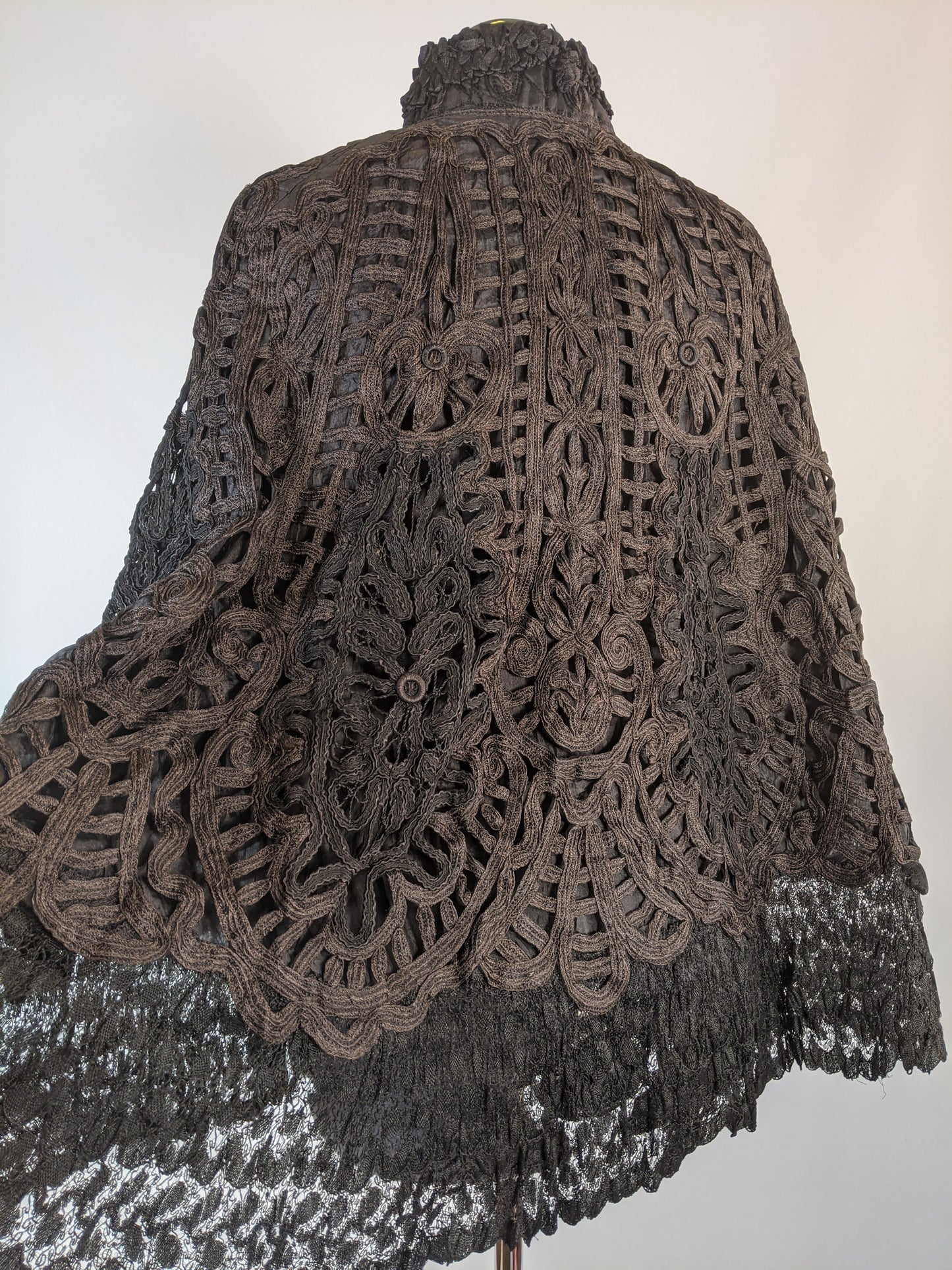 Victorian Black Tape Lace Cape
