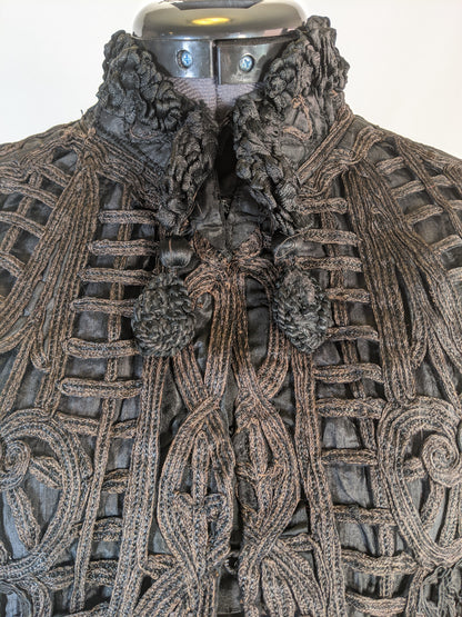 Victorian Black Tape Lace Cape