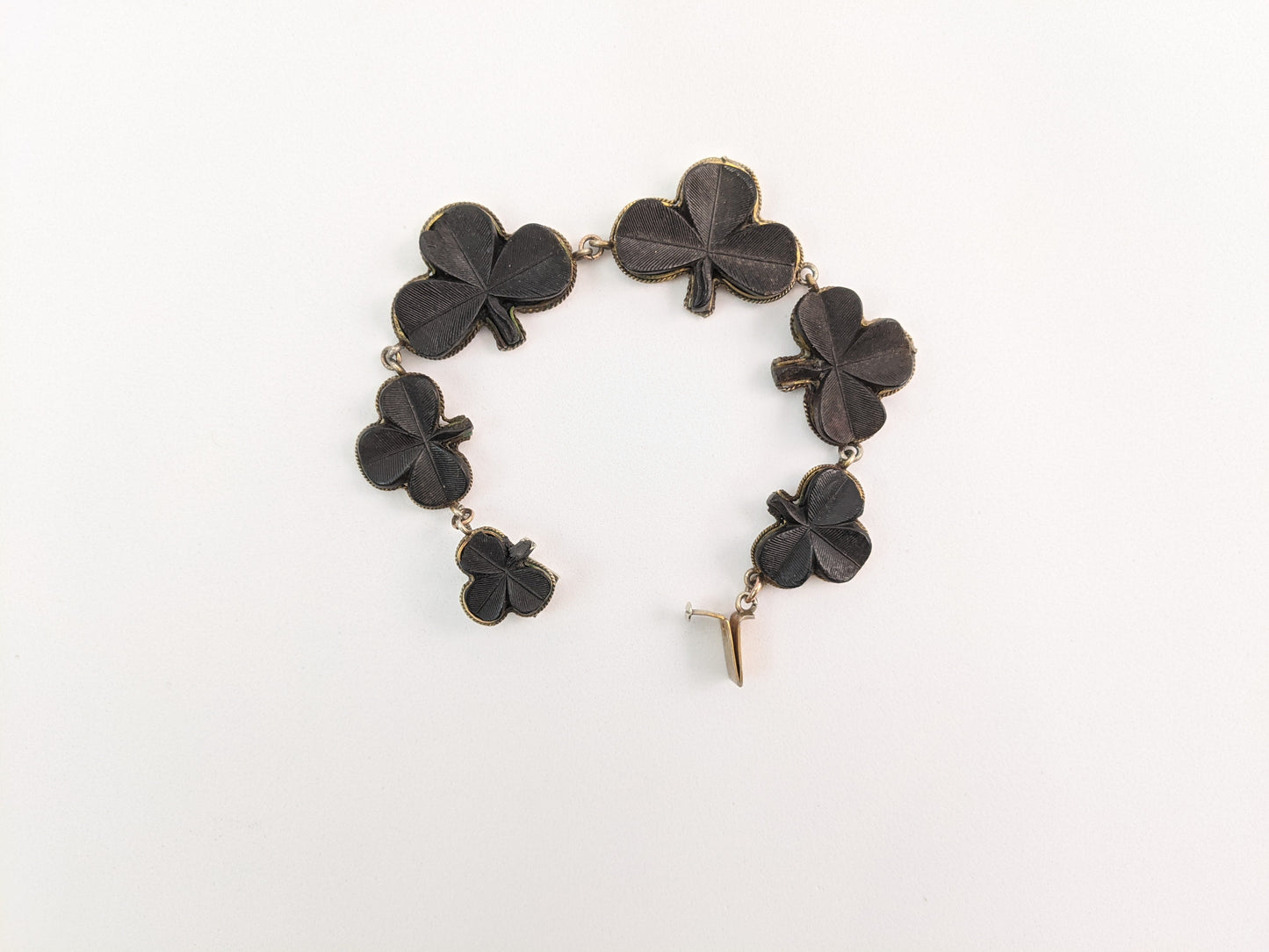 Victorian Bog Oak Shamrock Bracelet