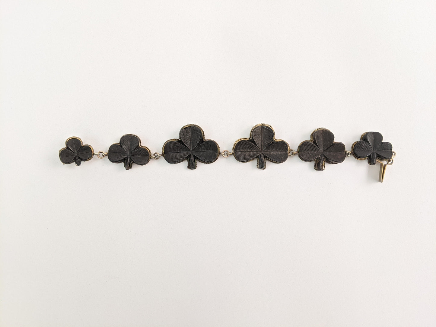 Victorian Bog Oak Shamrock Bracelet