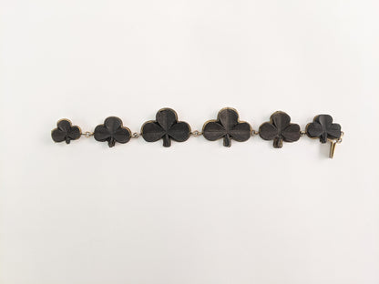 Victorian Bog Oak Shamrock Bracelet