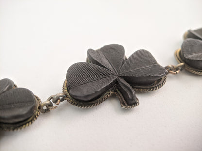 Victorian Bog Oak Shamrock Bracelet