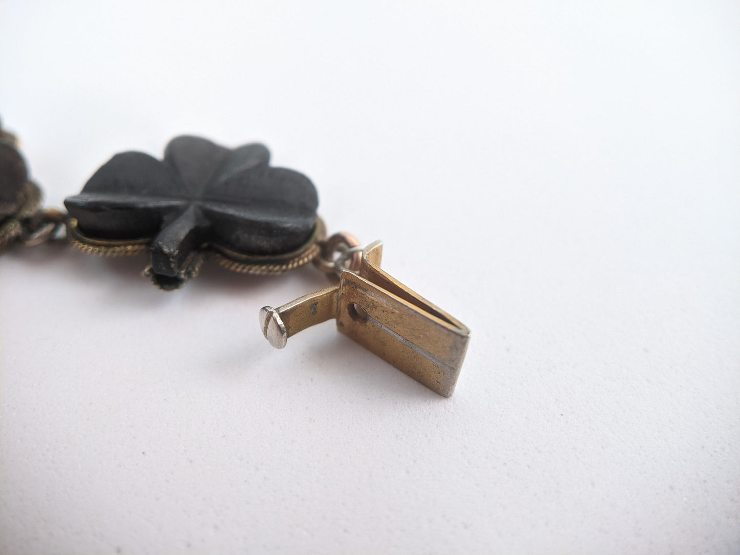 Victorian Bog Oak Shamrock Bracelet