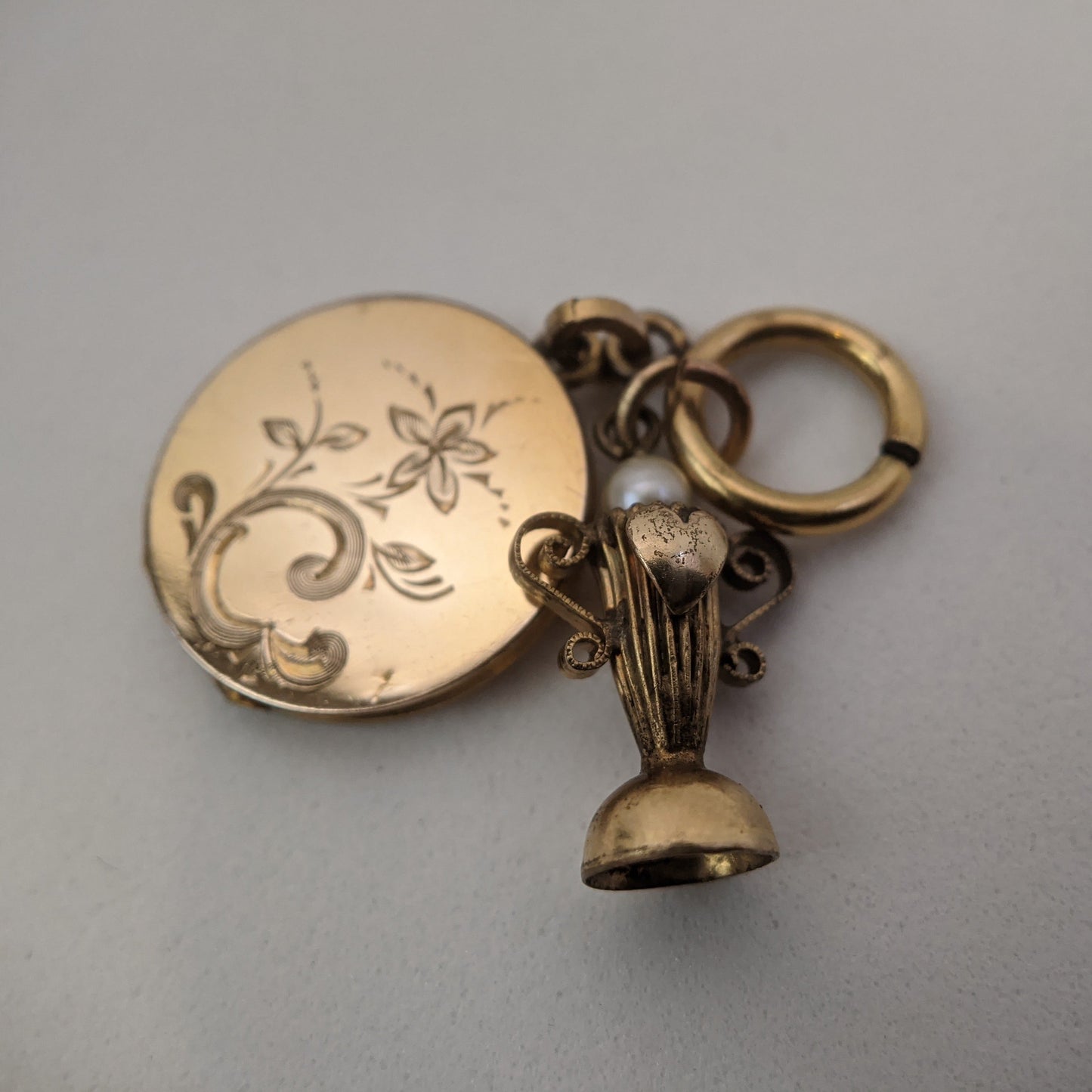 1940s Trophy and Locket Charms