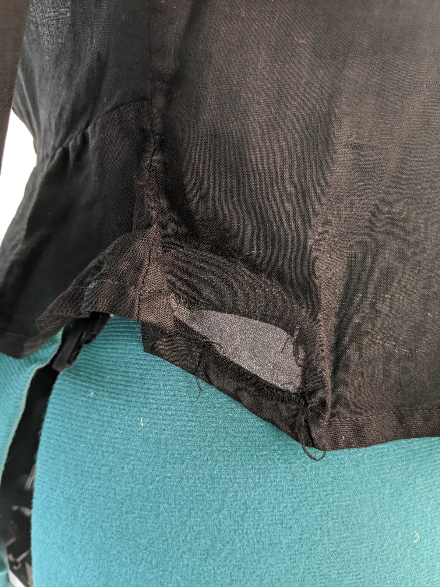 1900s Black Cotton Shirtwaist