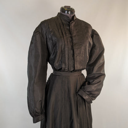 Edwardian Black Taffeta Shirtwaist