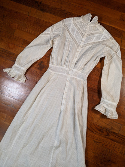 Edwardian Cotton + Lace Dress
