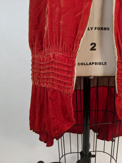 1920s Orange Velvet Cape