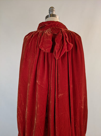 1920s Orange Velvet Cape