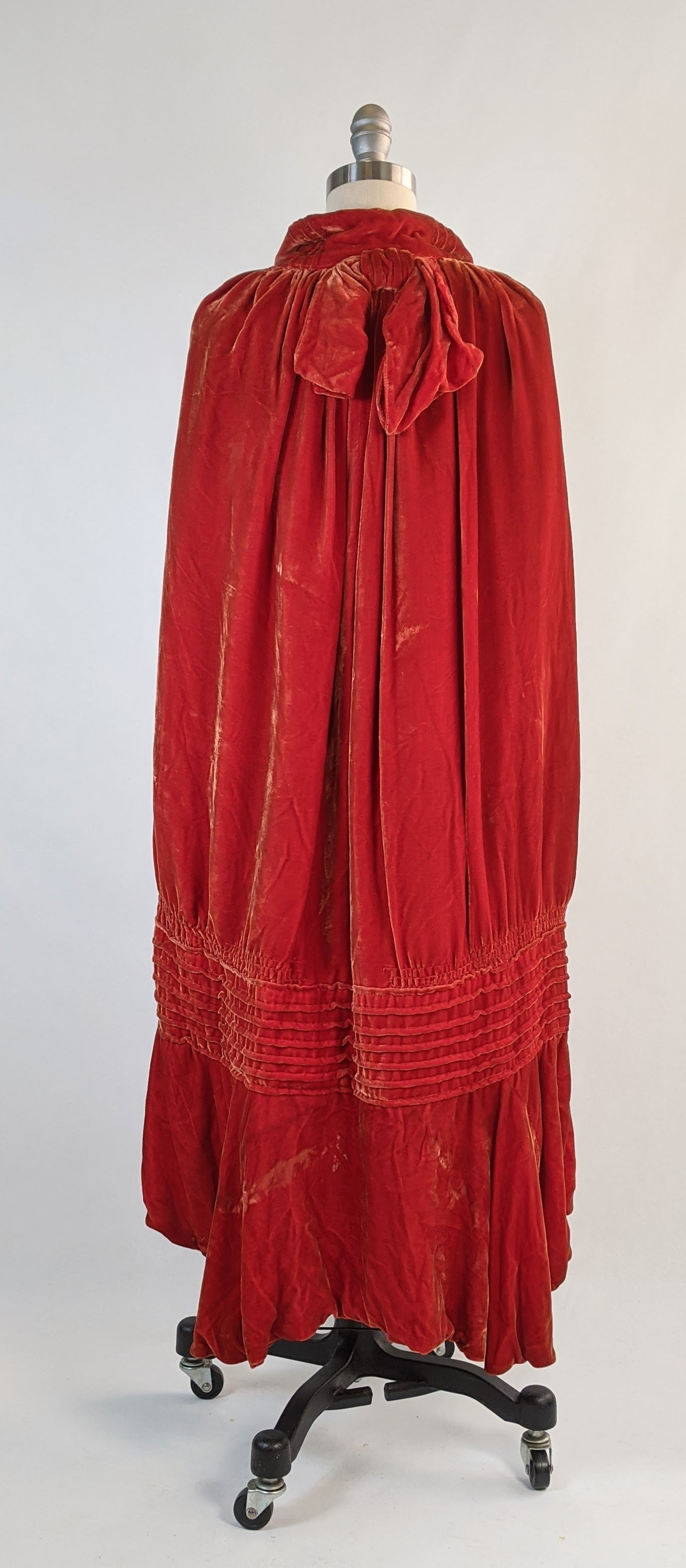 1920s Orange Velvet Cape