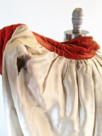 1920s Orange Velvet Cape