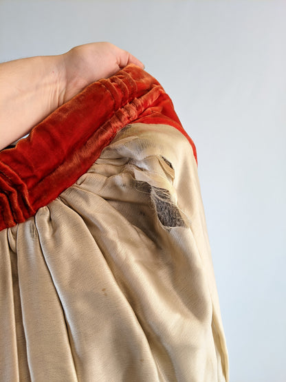 1920s Orange Velvet Cape