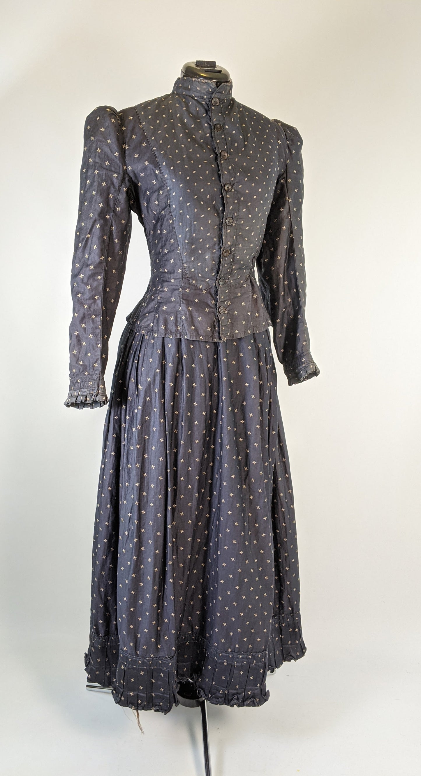 1890s Indigo Calico Dress