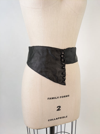 1910s Black Silk Belt