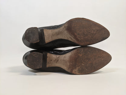 1910s Black and White Boots | Approx Sz 7.5