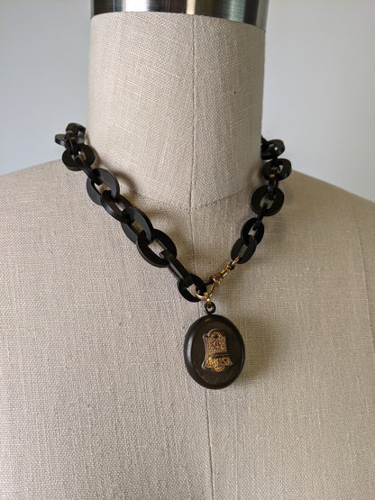 Victorian Jet Chunky Chain Necklace