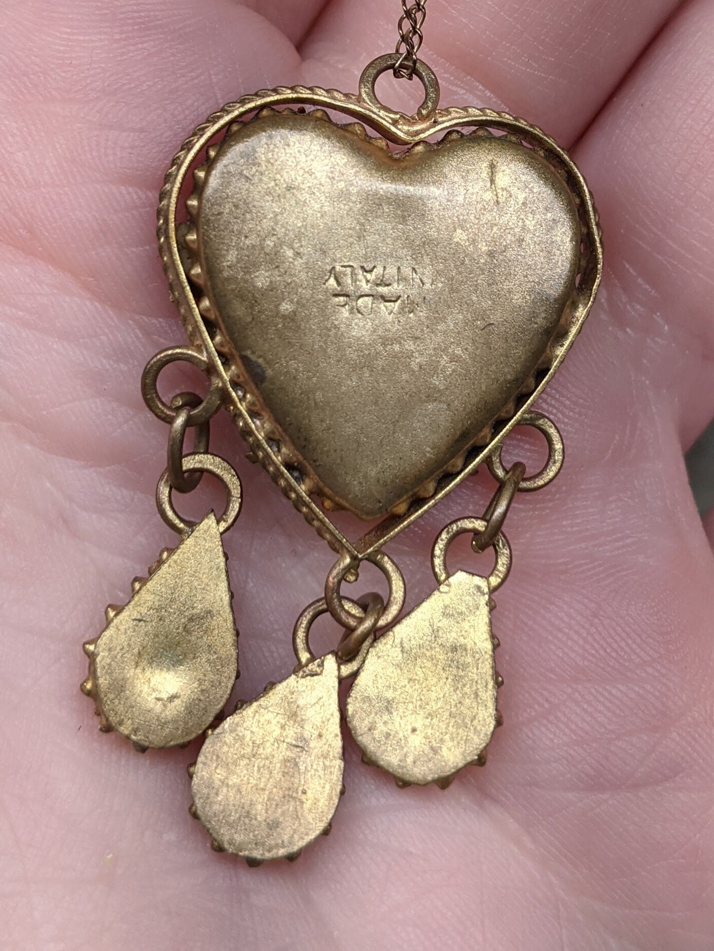 RESERVED | Vintage Micromosaic Heart Necklace