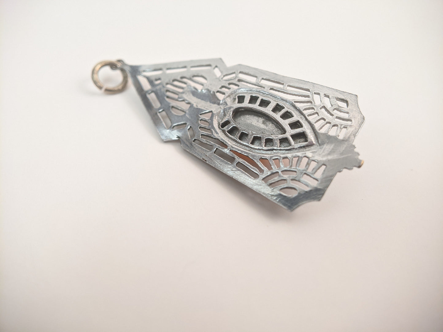 Art Deco Rhodium Plated Pendant