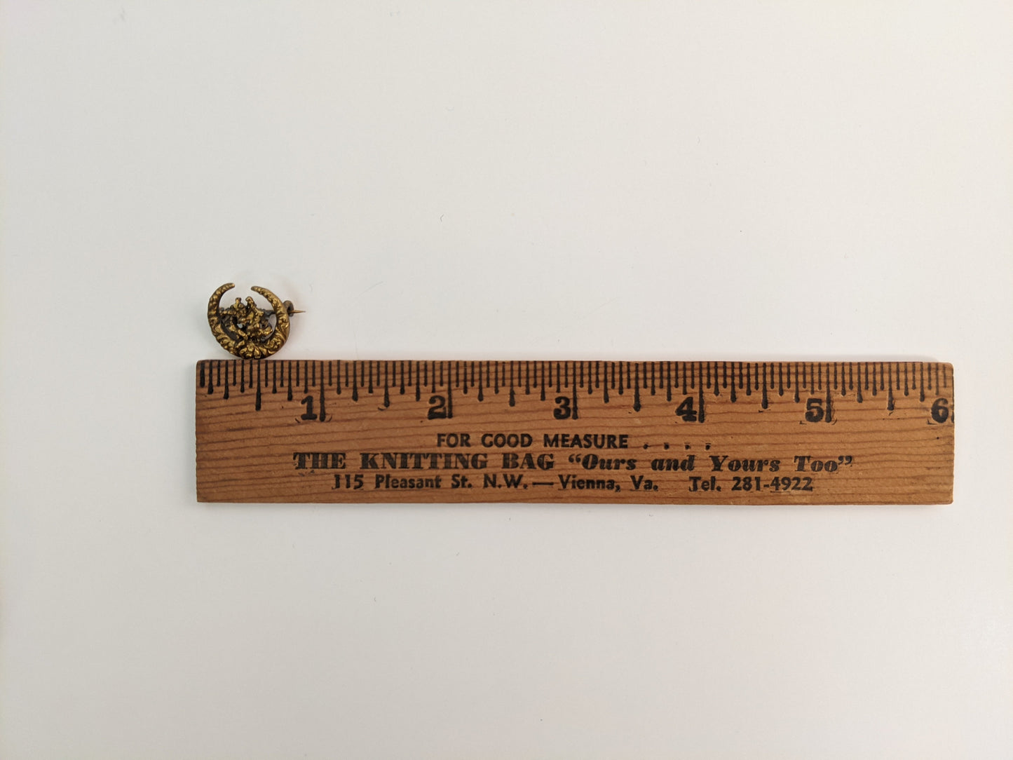 1910s Gold Nugget Style Moon Brooch