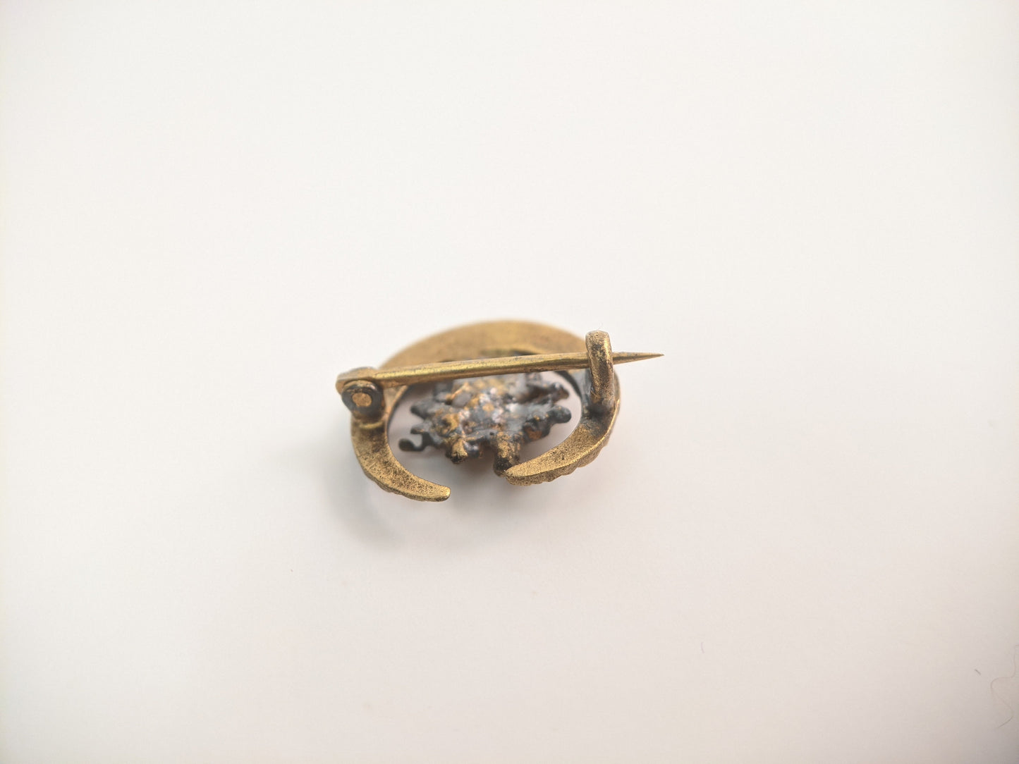 1910s Gold Nugget Style Moon Brooch