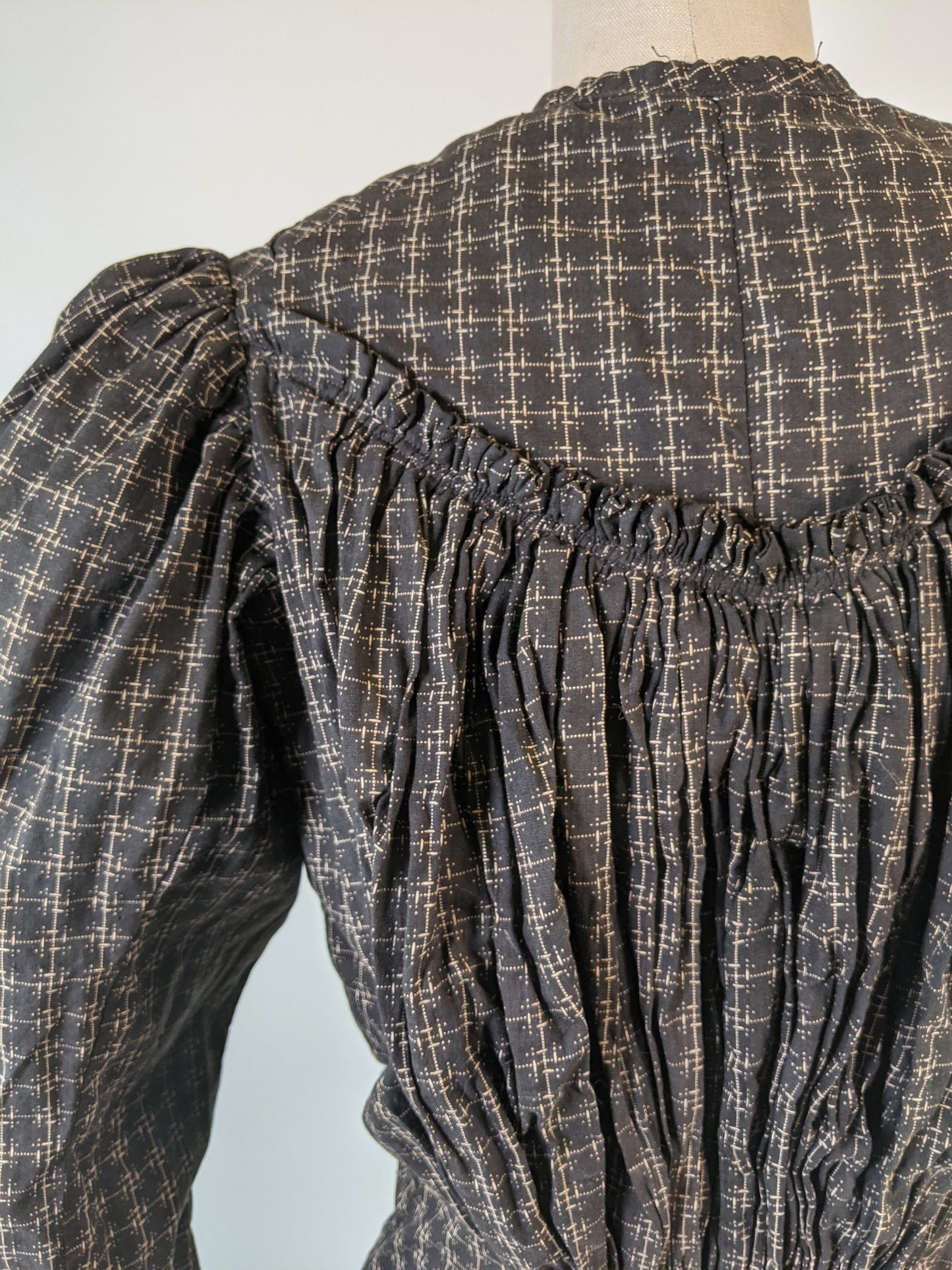 1890s Black Wrapper Dress
