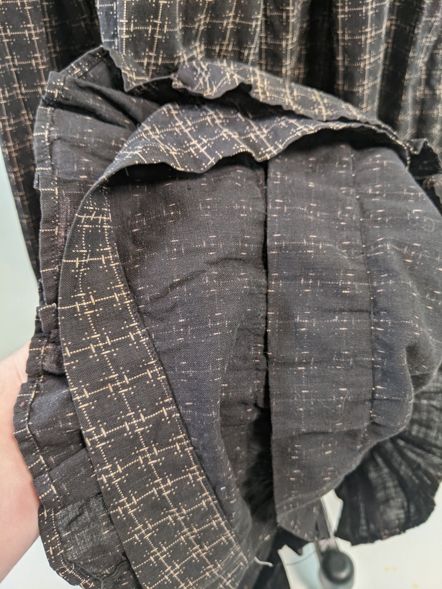 1890s Black Wrapper Dress