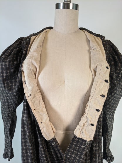1890s Black Wrapper Dress