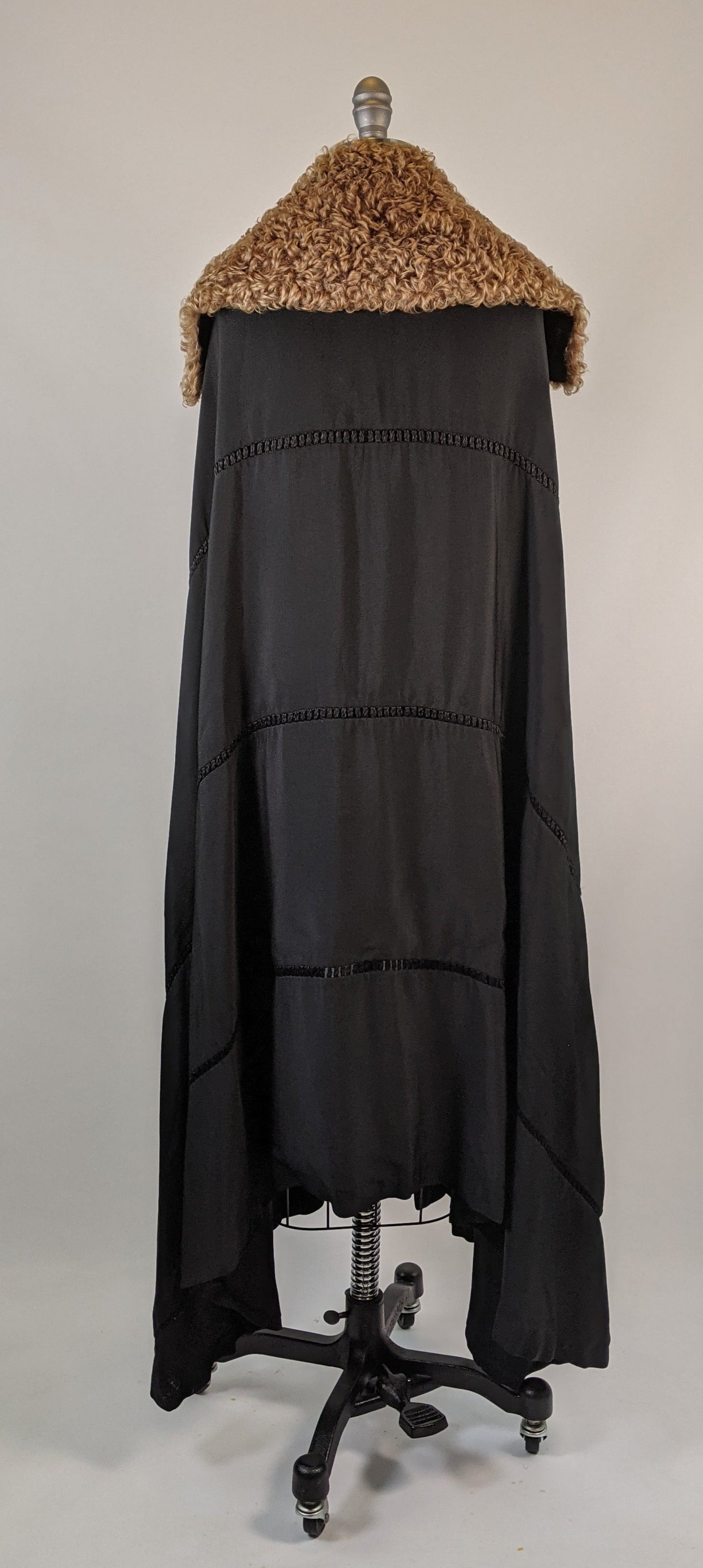 1920s Black Silk Cape