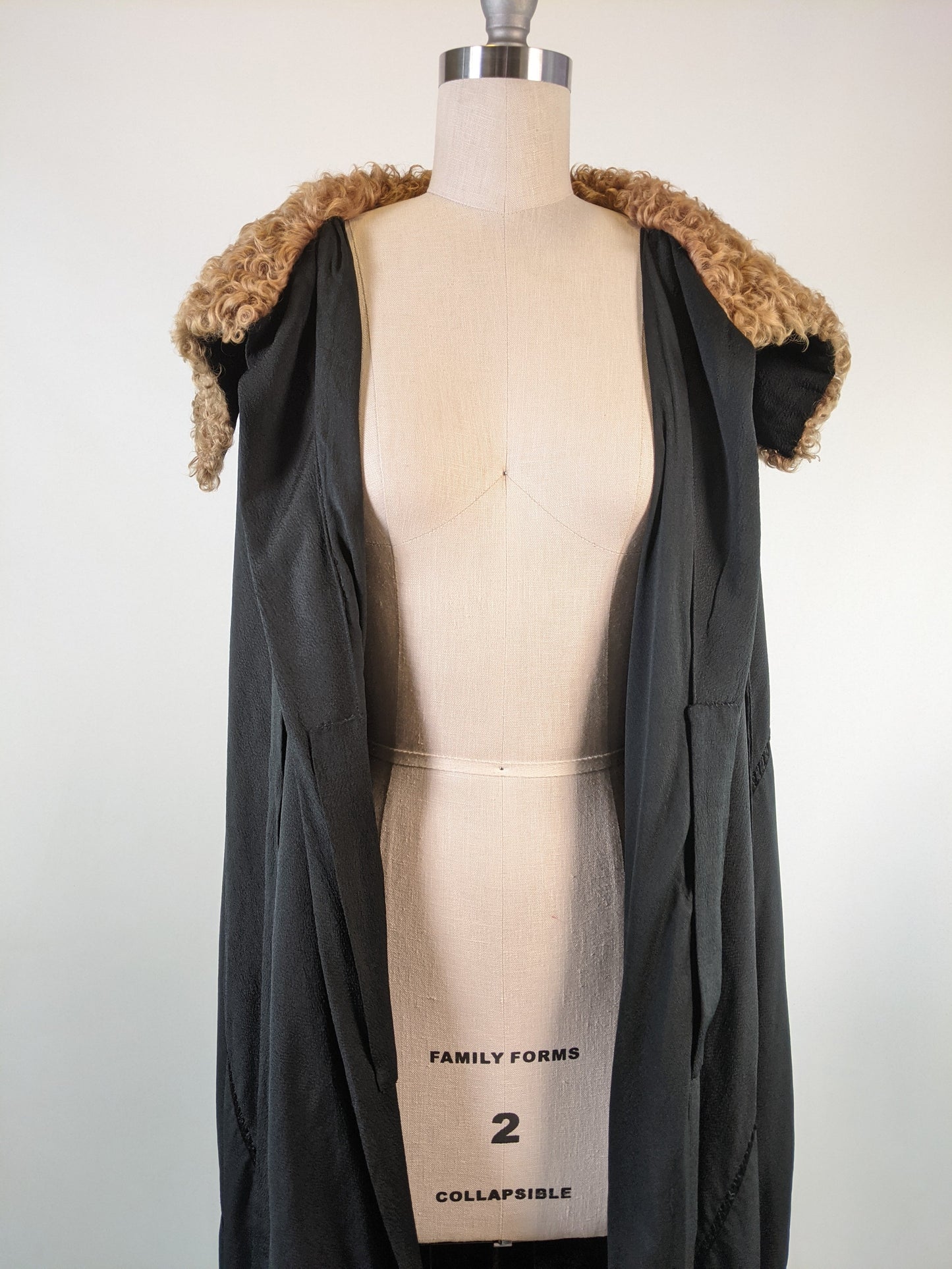 1920s Black Silk Cape
