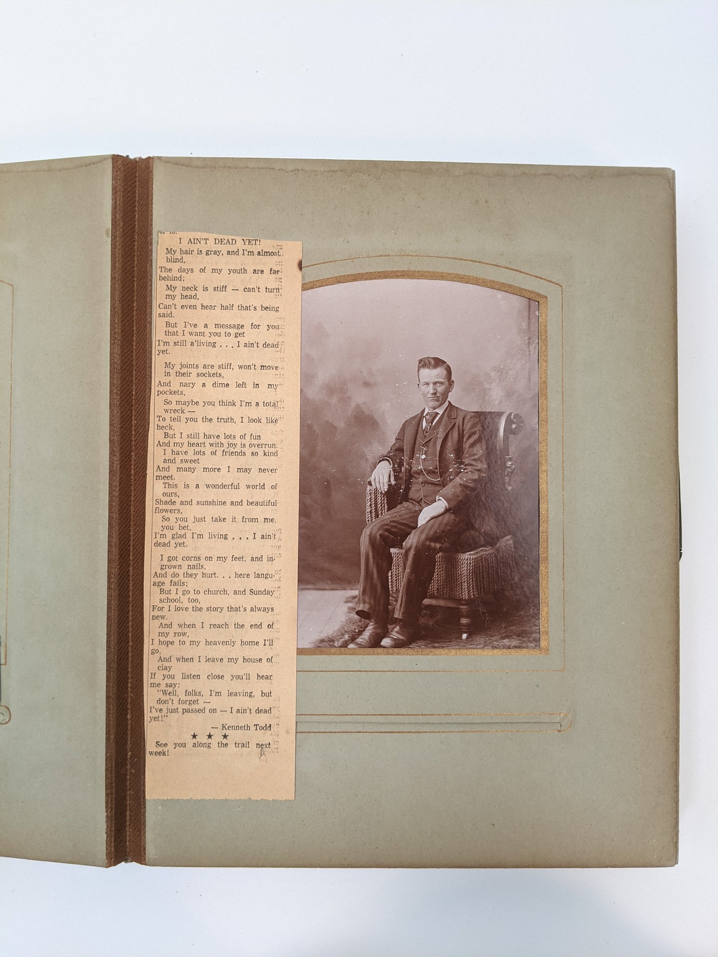 Blue Victorian Photo Album with Photos