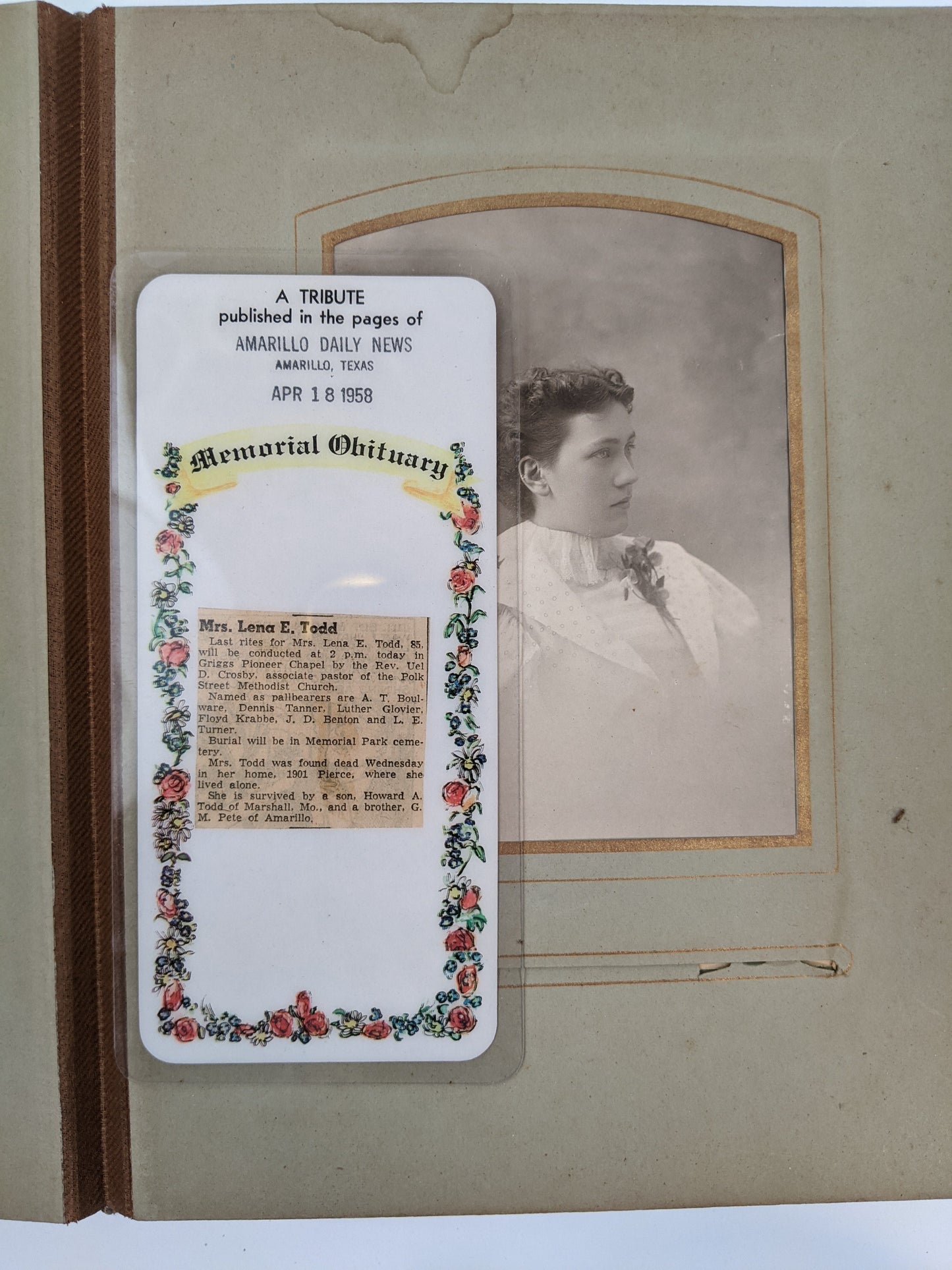 Blue Victorian Photo Album with Photos
