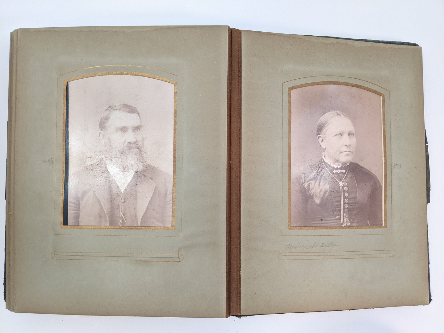 Blue Victorian Photo Album with Photos